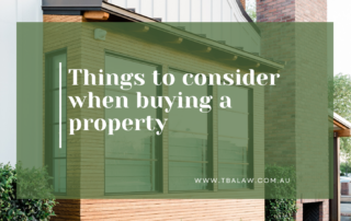 Things to consider when buying a property